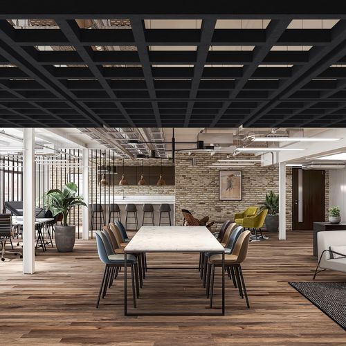 Акустический баффл из дерева - FULL GRID - The Acoustics Company SAS - потолочный / квадратный / огнестойкий