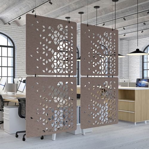 Подвесная акустическая панель - VIBE SCREEN MINI - The Acoustics Company SAS - для разделителя пространства / из ПЭТФ / квадратная