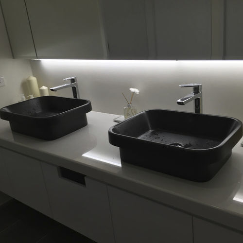 Настольная раковина - LE LAVABO - ALVARAE Design Studio - из углеродных волокон / квадратная / без отверстия