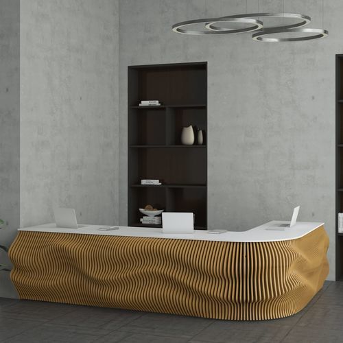 Угловая административная стойка - Alexandrie - MyWoodream - L-образная / из дерева
