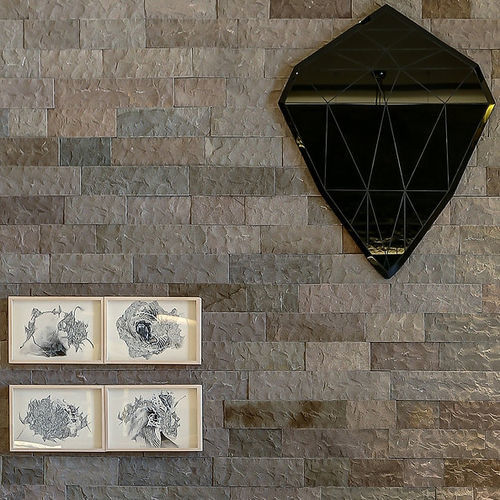 Облицовочная пластина из базальта - VULCANO SPLIT FACE - BRAZILIAN STONES - для интерьера / для наружного использования / приклеиваемая