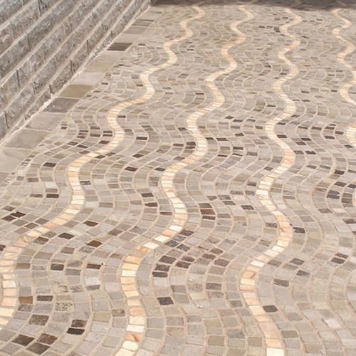 Уличная плитка из камня - VULCANO SAO TOME WAVE MESH  - BRAZILIAN STONES - для наружного применения / для террасы / для сада
