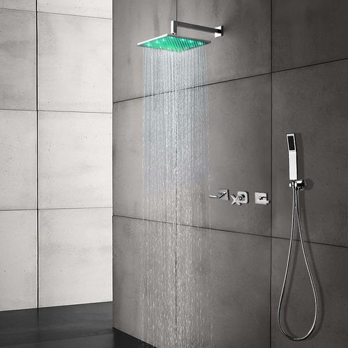 Встраиваемая лейка для душа - TAGRESS LED - FontanaShowers - квадратная / со встроенным освещением