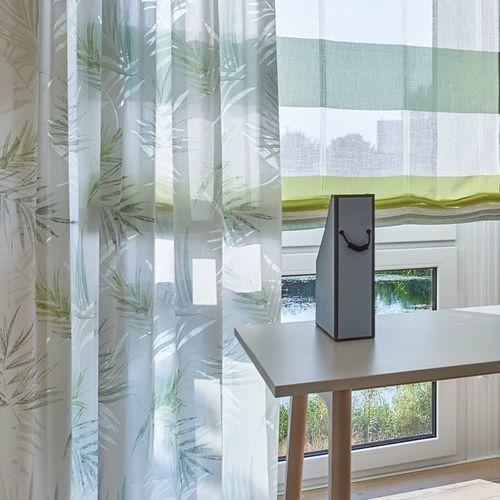 Гардинная занавеска в цветочек - SCANDI - Gardisette - из вискозы / из полиэстера / моющаяся