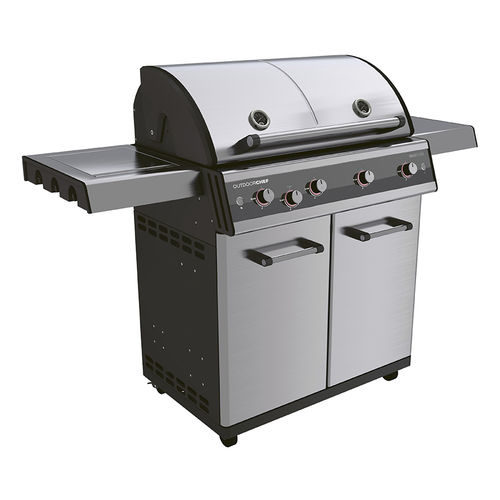Газовое барбекю - DUALCHEF S 425 G - Fontana Forni s.r.l. - на роликах / из нержавеющей стали / из фарфора