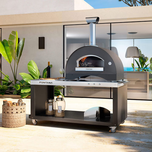 Служебная тележка - PIZZA-DESK - Fontana Forni s.r.l. - для профессионального использования / садовая / из нержавеющей стали