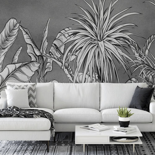 Современный обои - tendance jungle - MuralConcept - из нетканых материалов / природный мотив / белый