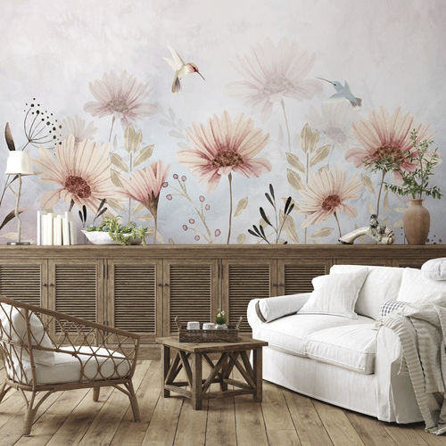Современный обои - bucoliques & colibri - MuralConcept - из нетканых материалов / в цветочек / панорамный