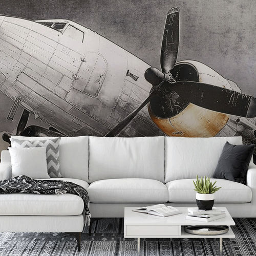Обои винтаж - réaliste aviation pilote - MuralConcept - из нетканых материалов / панорамный / многоцветный
