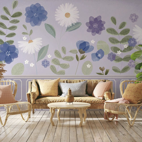 Современный обои - parme et printanier - MuralConcept - из нетканых материалов / в цветочек / панорамный