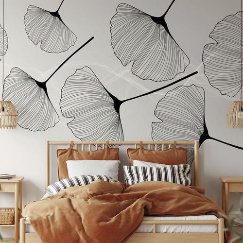 Современный обои - tendance ginkgo - MuralConcept - из нетканых материалов / в цветочек / панорамный