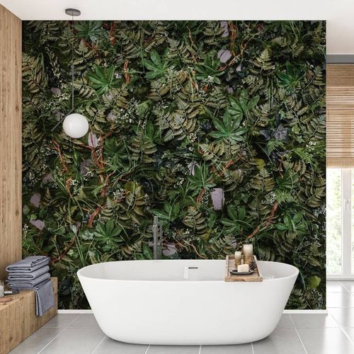 Современный обои - trompe l'oeil mur végétal - MuralConcept - из нетканых материалов / панорамный / зеленый