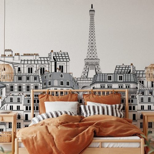 Современный обои - Français les toits Parisiens - MuralConcept - из нетканых материалов / панорамный / серый