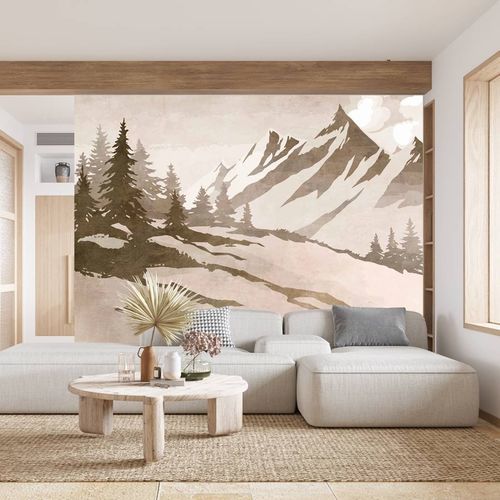 Обои винтаж - sapin & montagne sépia - MuralConcept - из нетканых материалов / панорамный / коричневый