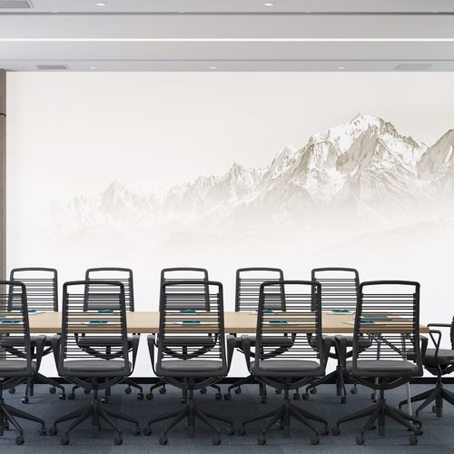 Современный обои - Mont Blanc dans la brume - MuralConcept - из нетканых материалов / панорамный / белый