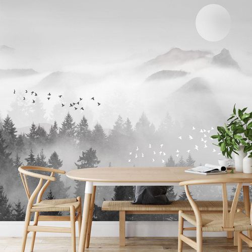 Современный обои - brume mystique mountain - MuralConcept - из нетканых материалов / панорамный / серый