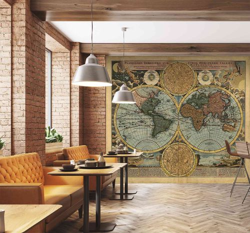 Обои карта - globe - MuralConcept - винтаж / из нетканых материалов / панорамный