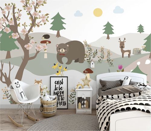 Современный обои - ours forêt - MuralConcept - из нетканых материалов / с детскими рисунками / многоцветный