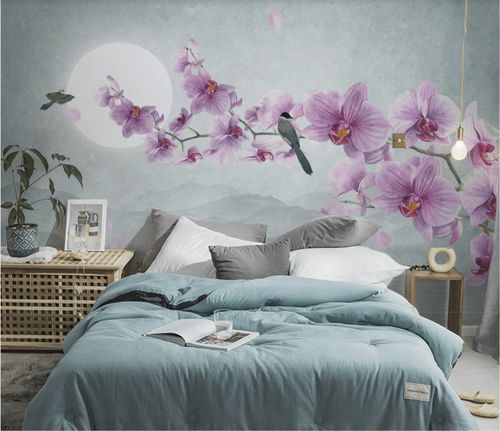 Современный обои - Orchidée - MuralConcept - из нетканых материалов / в цветочек / панорамный