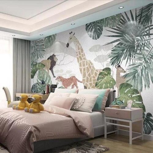 Обои винтаж - Jungle Kid - MuralConcept - из нетканых материалов / панорамный / с рисунком животных
