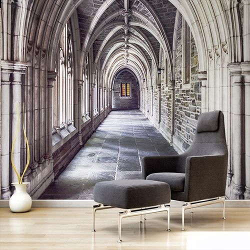 Современный обои - Trompe l’œil alcôve cathédrale Parisienne - MuralConcept - из нетканых материалов / панорамный / с размерным эффектом