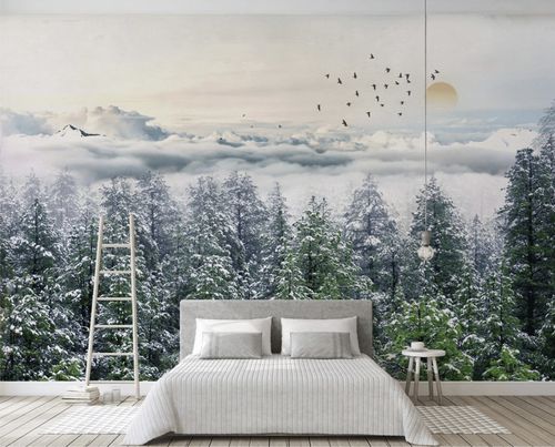 Современный обои - forêt de sapin neige - MuralConcept - из нетканых материалов / природный мотив / панорамный