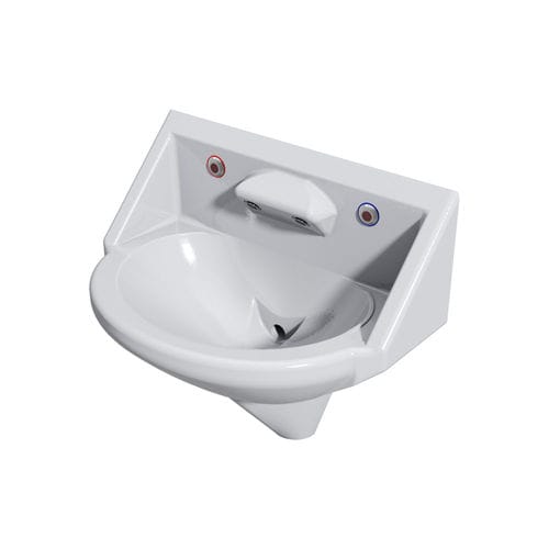 Подвесная раковина - ALS - Wallgate Ltd - из Solid Surface / в форме D / 2 отверстия