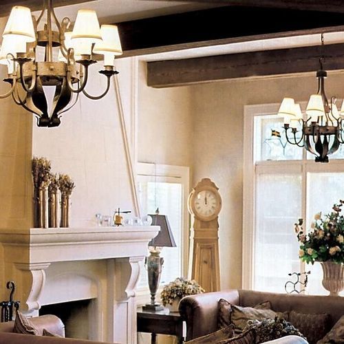 Облицовка камина традиционный стиль - ALEXANDER  - Tartaruga Design Inc - из бетона / бежевая