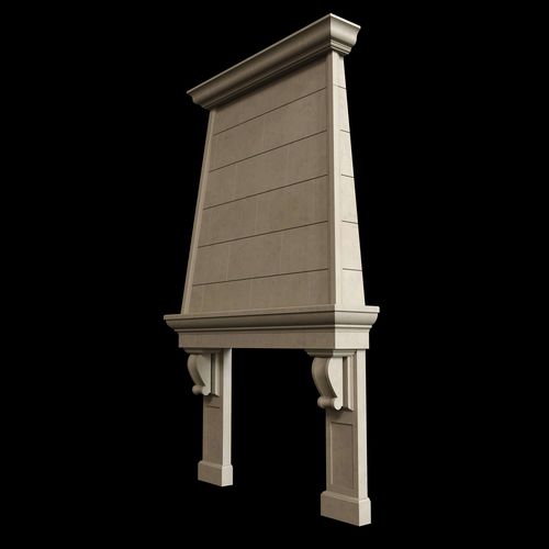 Классический портал для камина - ALEXANDER - OVERMANTEL - Tartaruga Design Inc - из камня / белый