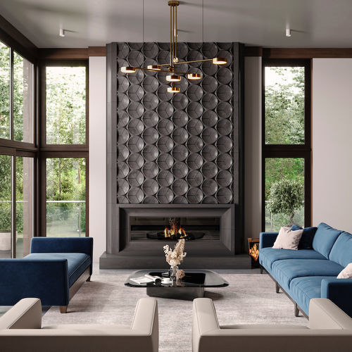Современный портал для камина - AVANTI - 3D OVERMANTEL - Tartaruga Design Inc - из камня