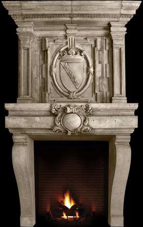 Портал для камина в стиле барокко - BEAUVAIS – OVERMANTEL - Tartaruga Design Inc - из известняка