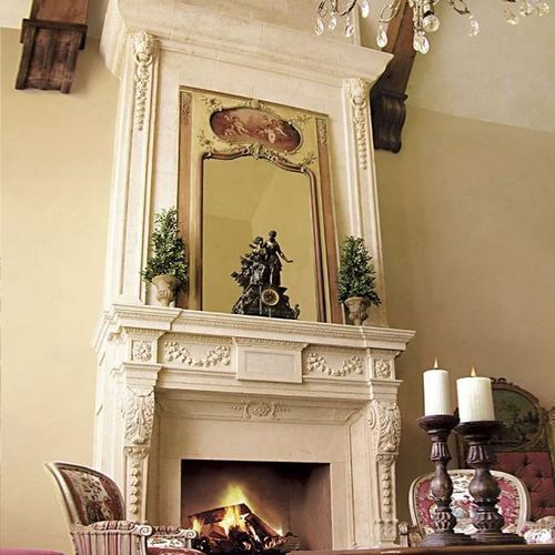 Портал для камина традиционный стиль - BEDFORD – OVERMANTEL - Tartaruga Design Inc - из камня