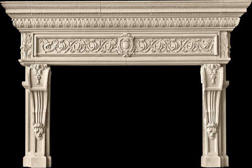 Современная облицовка камина - RENAISSANCE  - Tartaruga Design Inc - из камня / белая
