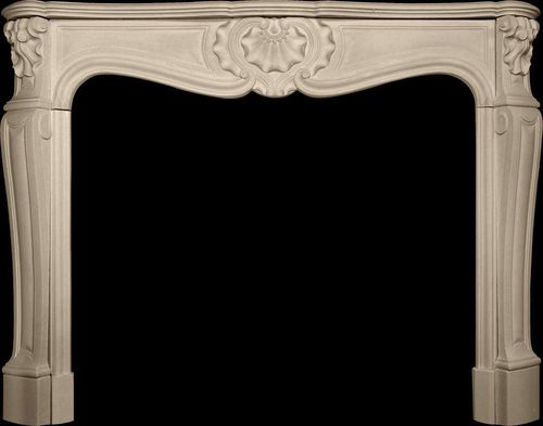 Облицовка камина стиль Людовик XIV - SMALL  - Tartaruga Design Inc - из камня / белая