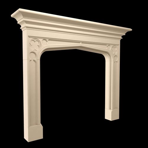 Классическая облицовка камина - TUDOR B  - Tartaruga Design Inc - из камня / белая