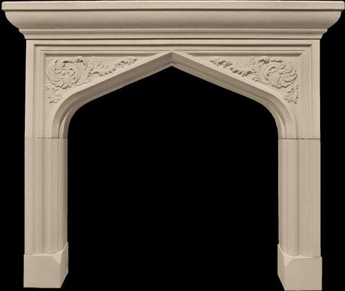 Классическая облицовка камина - TUDOR  - Tartaruga Design Inc - из камня / белая