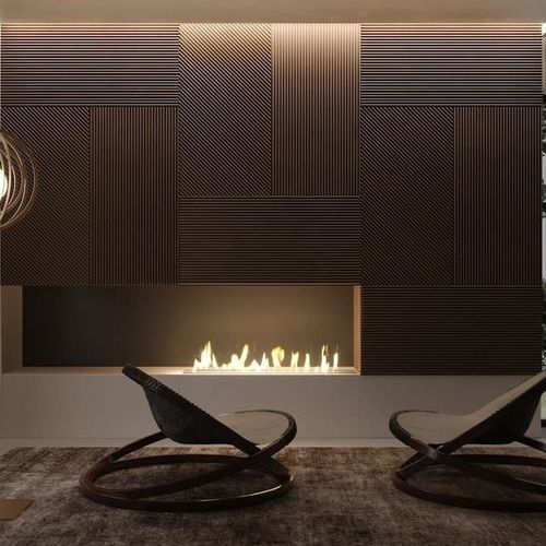 Камин на биоэтаноле - RIBBED - Tartaruga Design Inc - встраиваемый / у стенки / Односторонний