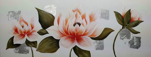 Акриловая декоративная картина - MAGNOLIA 4 - OHORIGINAL BUSINESS SL - смешанного типа / расписанная вручную / с цветочным мотивом