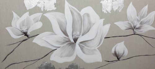 Акриловая декоративная картина - FLOR SACO 3 - OHORIGINAL BUSINESS SL - смешанного типа / расписанная вручную / с цветочным мотивом
