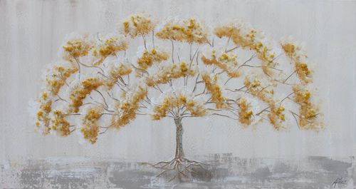 Акриловая декоративная картина - ÁRBOL DE LA VIDA AMARILLO  - OHORIGINAL BUSINESS SL - смешанного типа / расписанная вручную / пейзаж