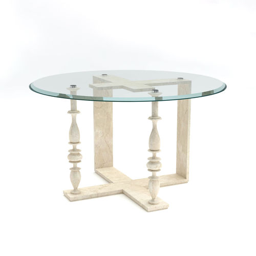 Стол с основанием из мрамора - Columns Frame - Pistore Marmi - современный / из стекла / круглый
