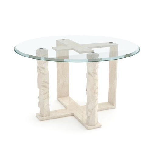 Стол с основанием из мрамора - Rock Frame - Pistore Marmi - современный / из стекла / круглый