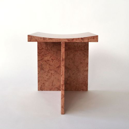 Табурет минималистский дизайн - Thebes - Rosso Verona - Pistore Marmi - из мрамора / с основанием из мрамора / T-образное основание