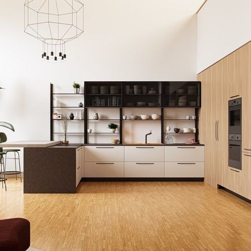 Современная кухня - VENUS ORANGE - CIESSE CUCINE SRL - из лакированной МДФ / L-образная / с ручками