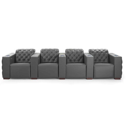 Кресло для кинотеатра из лицевой яловой кожи - BROUGHAM - KARLSSON SEATING LTD. - для бытового использования / черное / с охлаждающим держателем для стаканчика