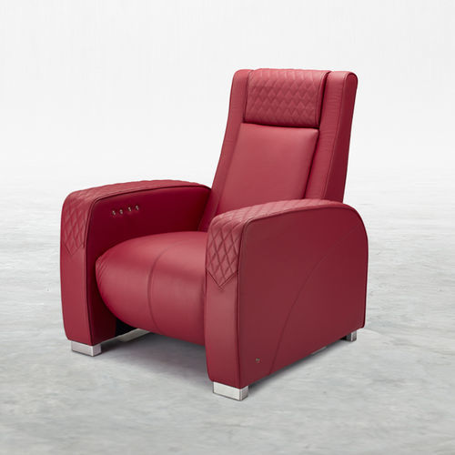 Кресло для кинотеатра из кожи - ÉVO - KARLSSON SEATING LTD. - для бытового использования / красное / с подголовником