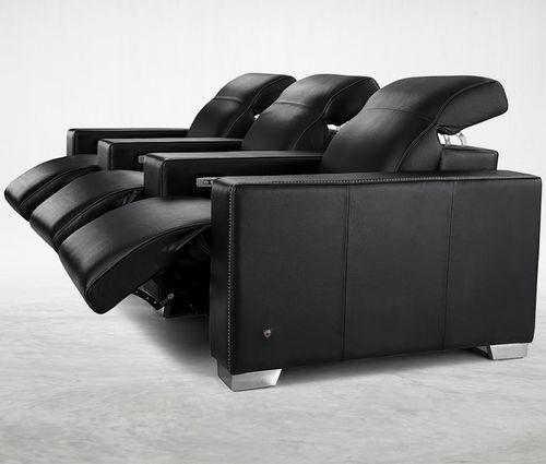 Кресло для кинотеатра из кожи - SÉNÉGAL - KARLSSON SEATING LTD. - для бытового использования / черное / с опорой для ступней