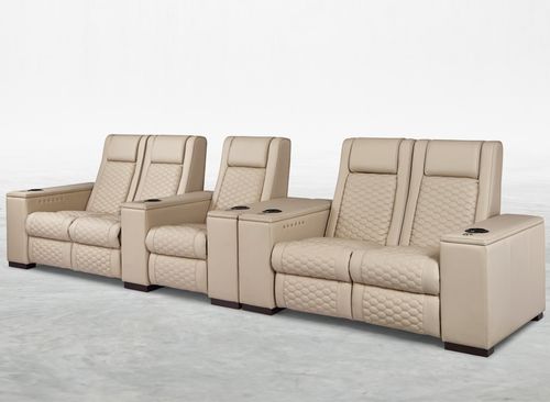 Кресло для кинотеатра из кожи - CORNICHE - KARLSSON SEATING LTD. - для бытового использования / бежевое / с подголовником