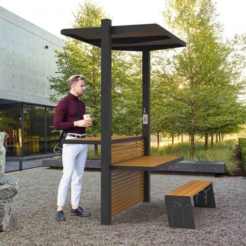 Станция подзарядки для мобильного телефона - EST 1 - Veco Urban Design - на солнечной батарее / городской / со столом и стульями
