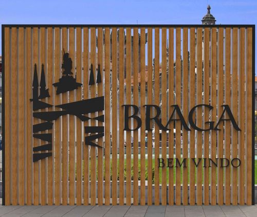 Наружная указательная табличка - LT WOOD - Veco Urban Design - напольная / из стали / из сосны